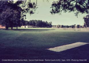 Cricket, nets, Soccer, tennis, 1970, sport, fields, Peter Hill